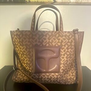 Telfar Brown Jacquard Medium Shopping Bag